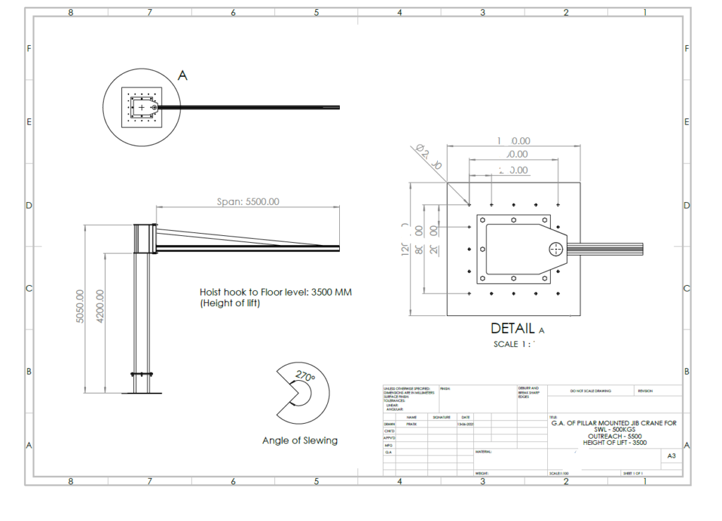 Jib crane GA drawing