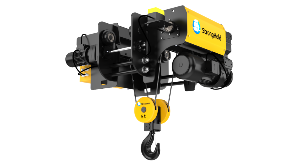 Wire rope hoist assembly realistic render