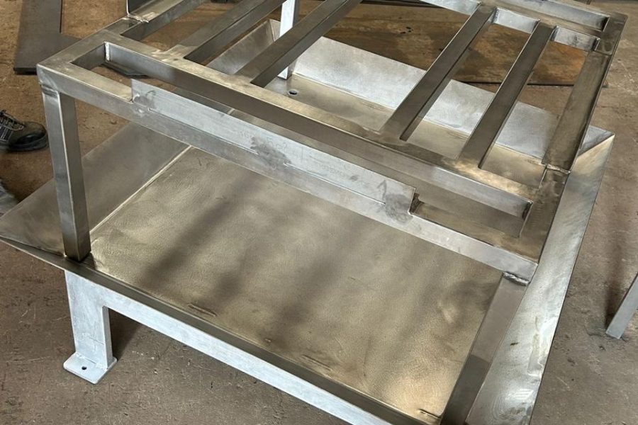 Stainless steel test structure CAD model designed for corrosion resistant industrial testing setup