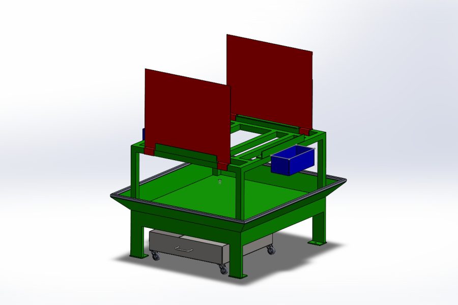 Stainless steel test structure CAD model designed for corrosion resistant industrial testing setup